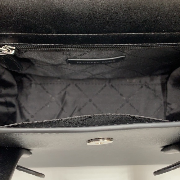 MICHAEL KORS Carmen Medium Flap Saffiano Leather Belted Satchel Black color - Picture 12 of 16